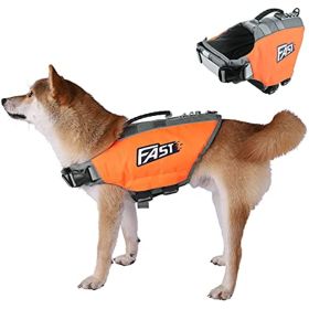 Dog Life Jacket; Reflective Dog Safety Vest Adjustable Pet Life Preserver with Strong Buoyancy and Durable Rescue Handle (size: M)